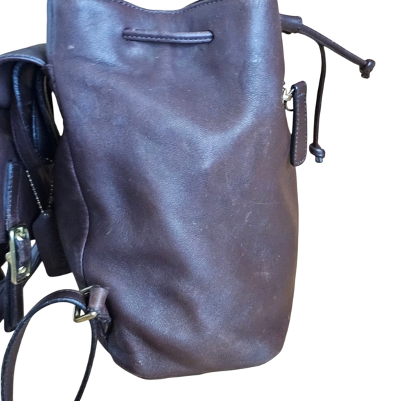 Coach Vintage Brown Leather Backpack Bag No. H23-9858 - Picture 11 of 13